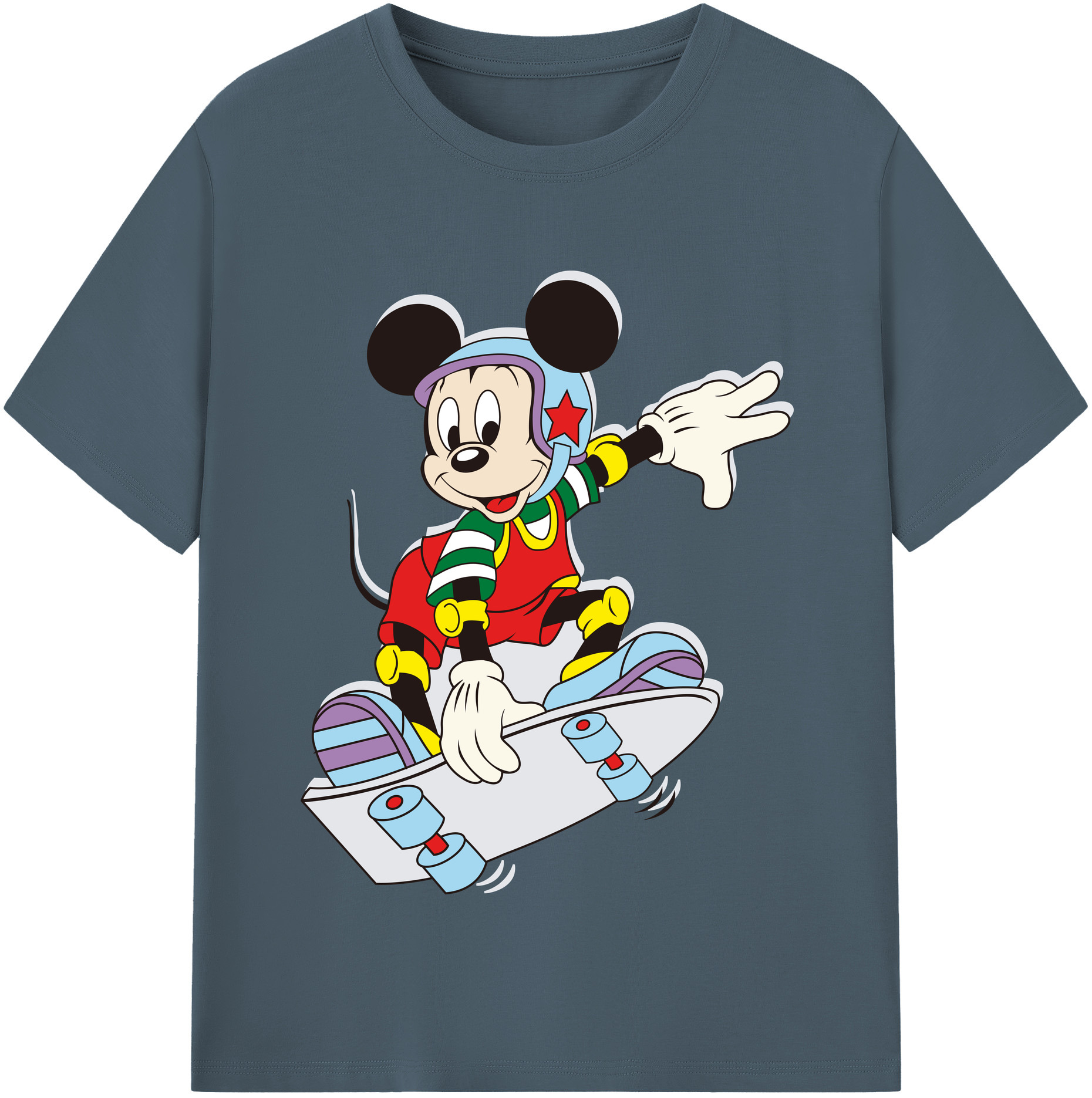 （画像用） ミッキーマウス Mickey Mouse 綿100％半袖Tシャツ（フロントプリント）